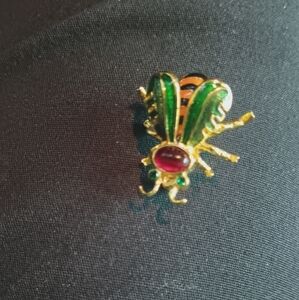 Joan Rivers Gold and Green Insect Brooch And The Dolls